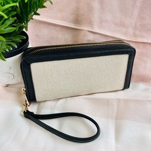 Linen & Black Accent Wallet with Wrist Band. A New Day/Target Brand